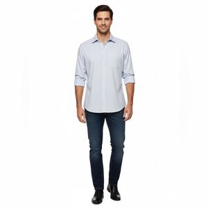 Robert Talbott Men’s Dress Shirt 16–35 Light Blue Long Sleeve Button Down